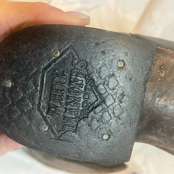 Men's White Diamond Cowboy Western BOOTS Black Alligator Leather size 8 - Picture 4 of 10